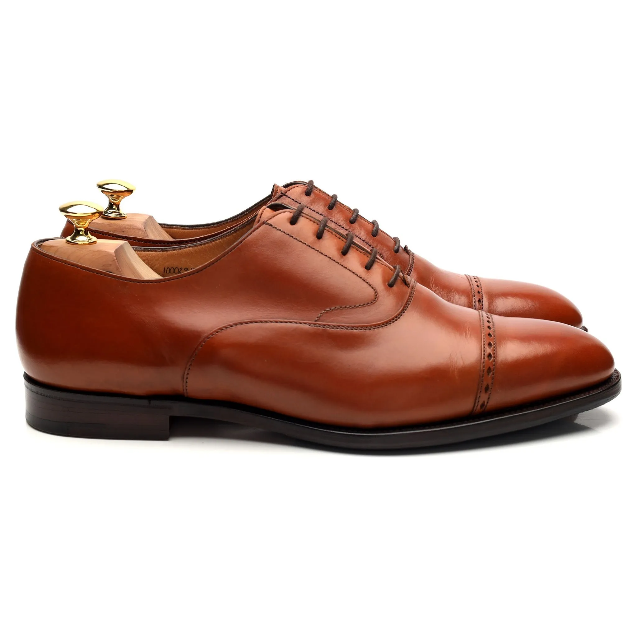 Peal & Co Tan Brown Leather Oxford UK 11 US 11.5 D