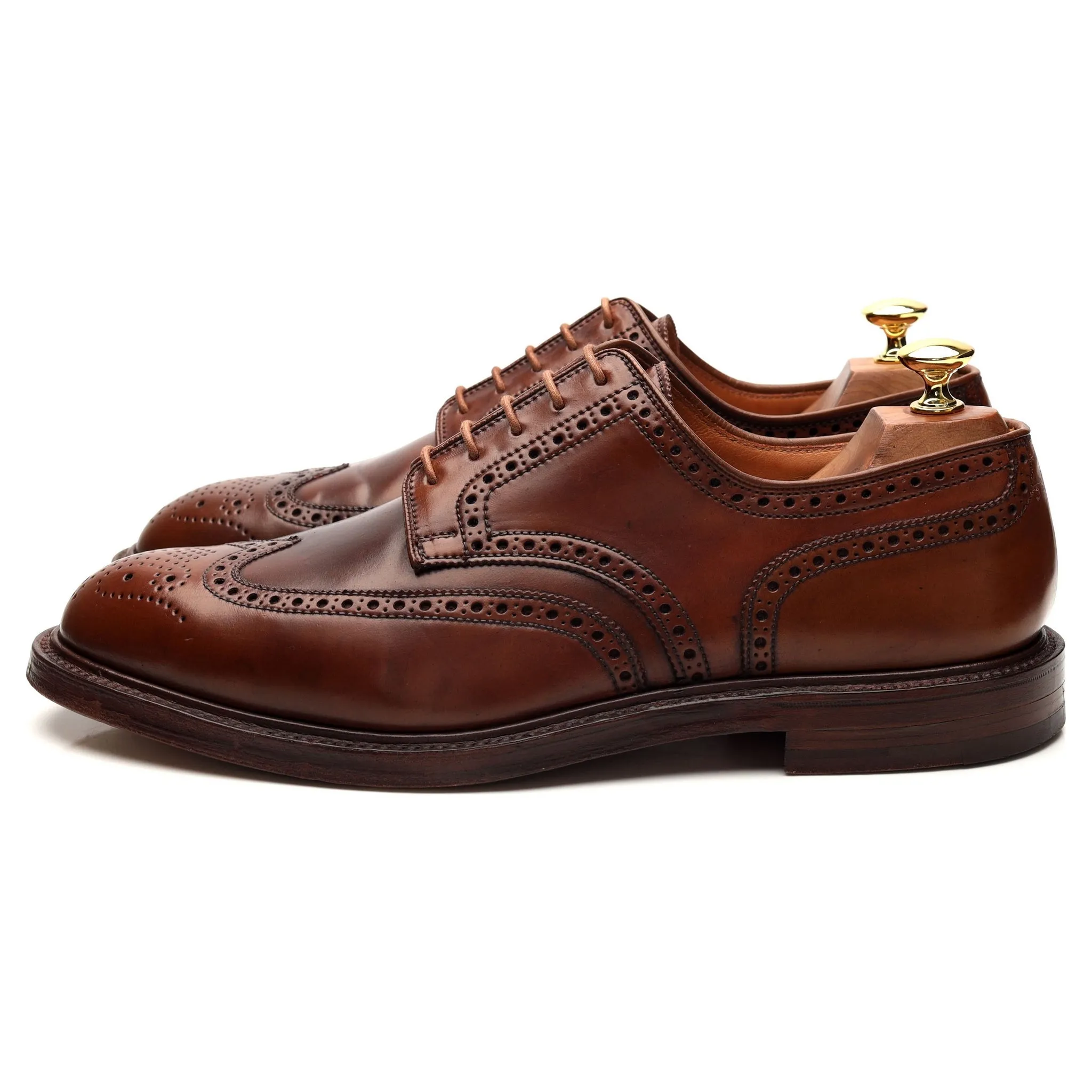 'Pembroke' Brown Whisky Cordovan Leather Derby Brogue UK 9.5 E