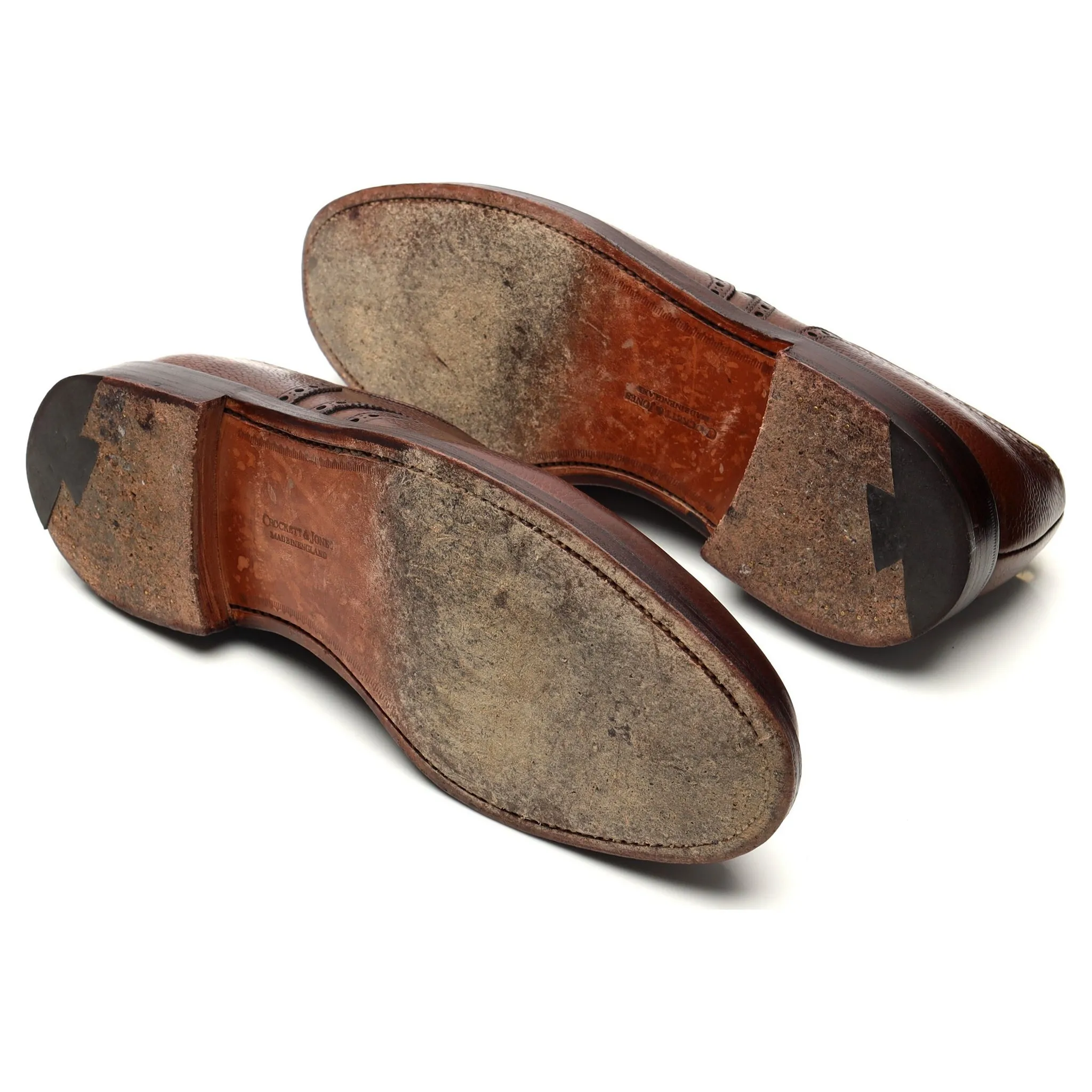 'Pembroke' Dark Brown Grain Leather Derby Brogue UK 9.5 E