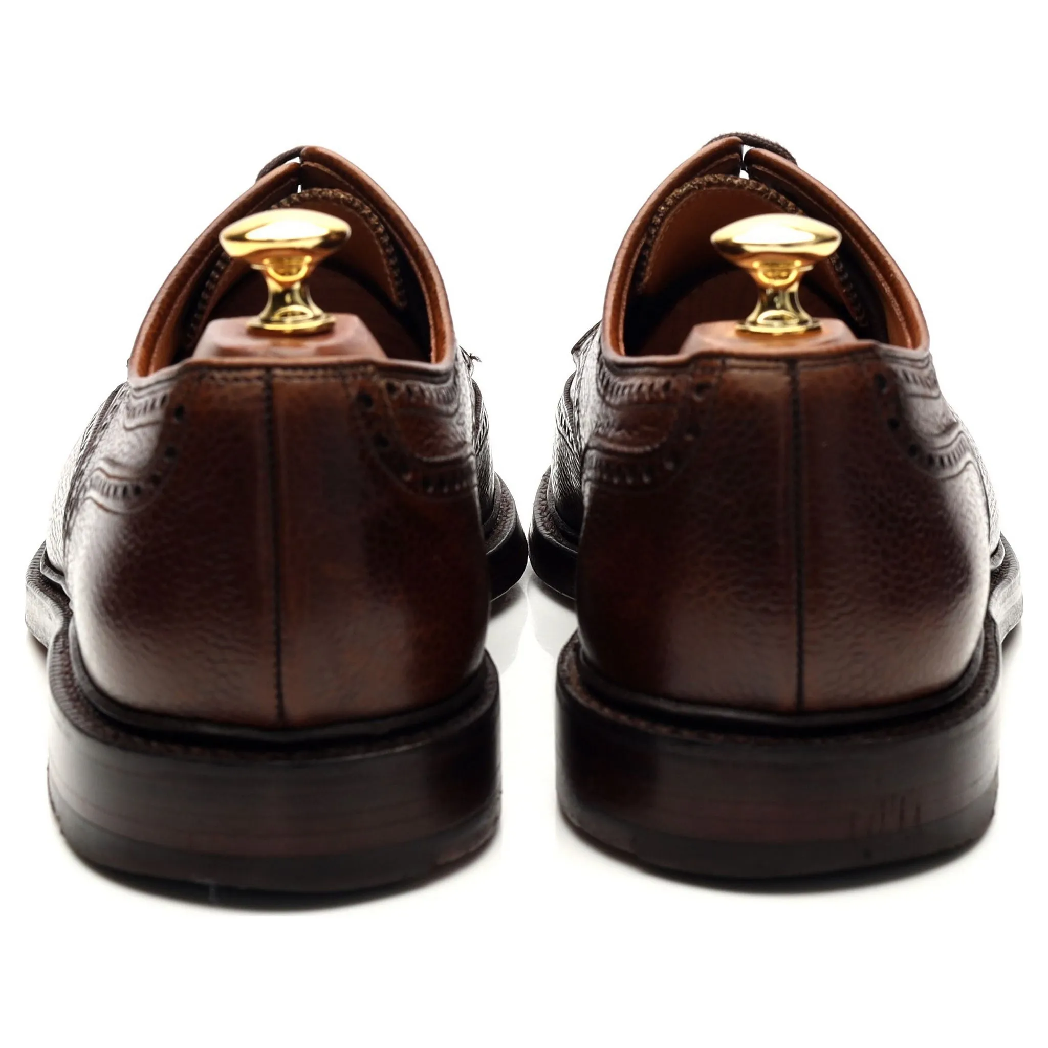 'Pembroke' Dark Brown Grain Leather Derby Brogue UK 9.5 E