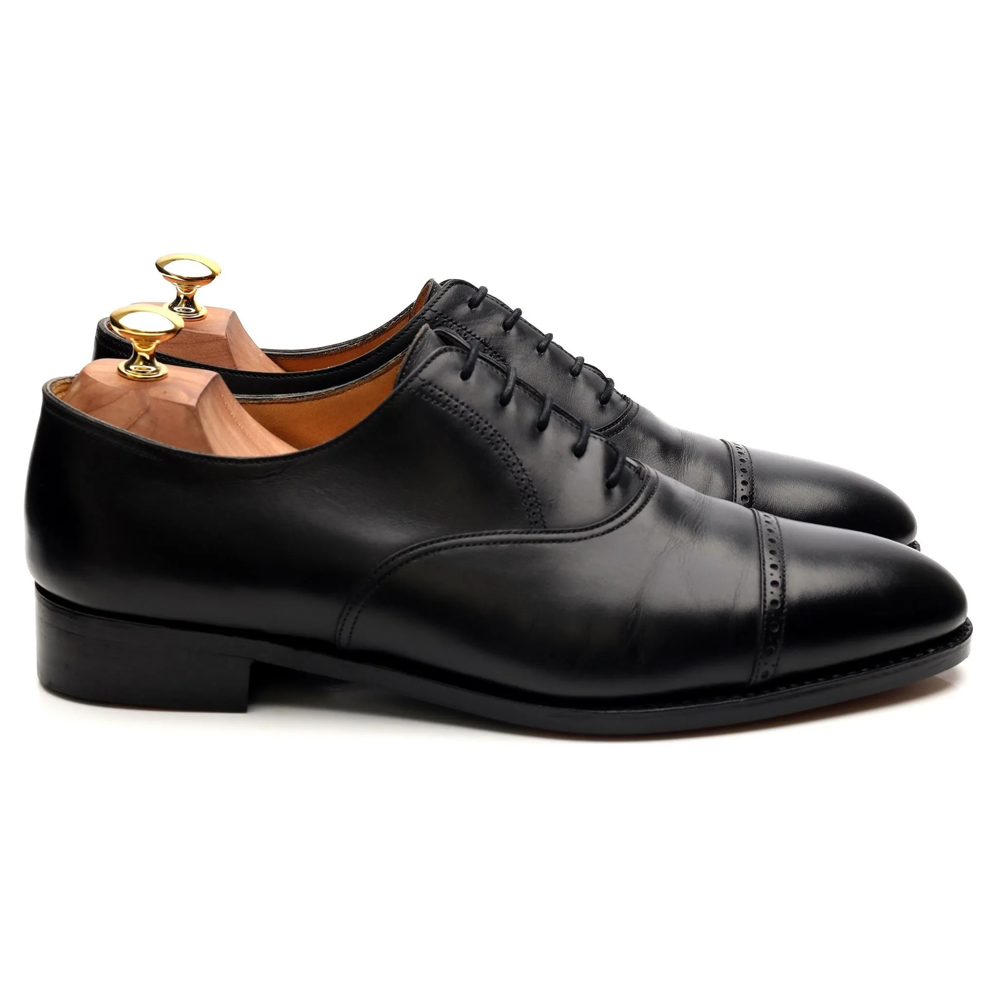 'Philip' Black Leather Oxford UK 10 E