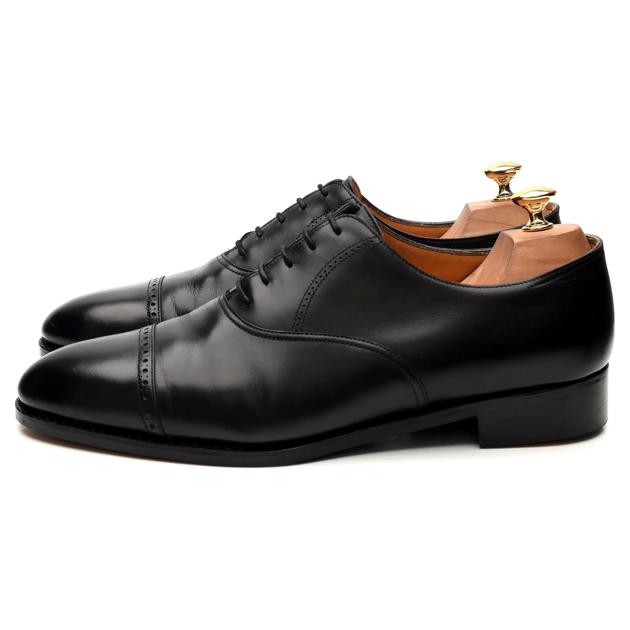 'Philip' Black Leather Oxford UK 10 E