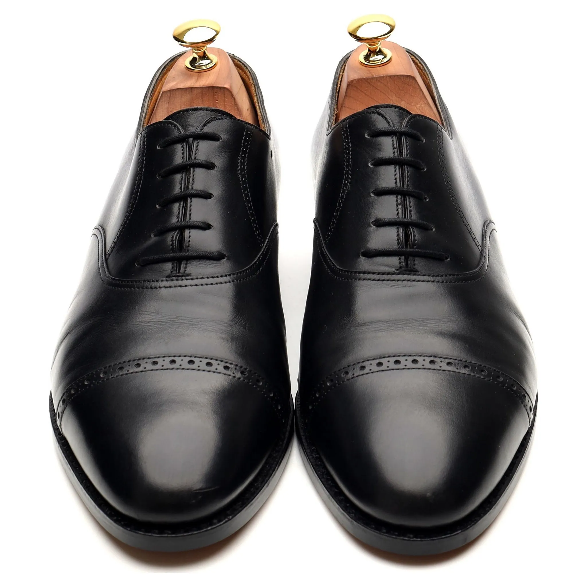 'Philip' Black Leather Oxford UK 10 E