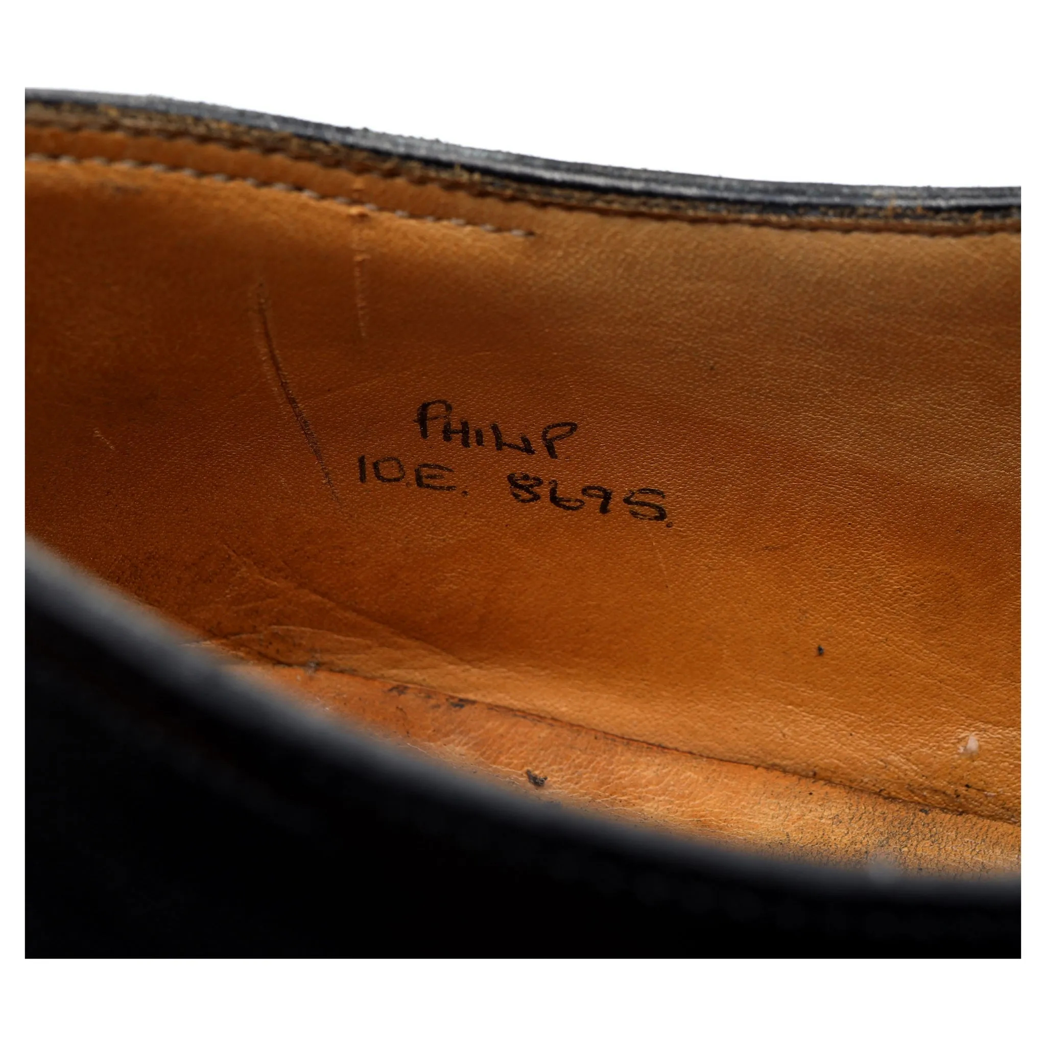 'Philip' Black Leather Oxford UK 10 E