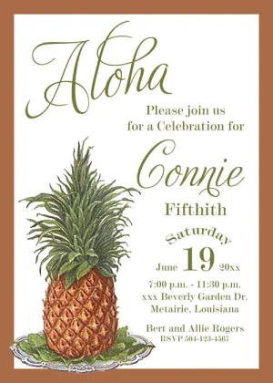 PINEAPPLE ON TRAY CUSTOM INVITATION