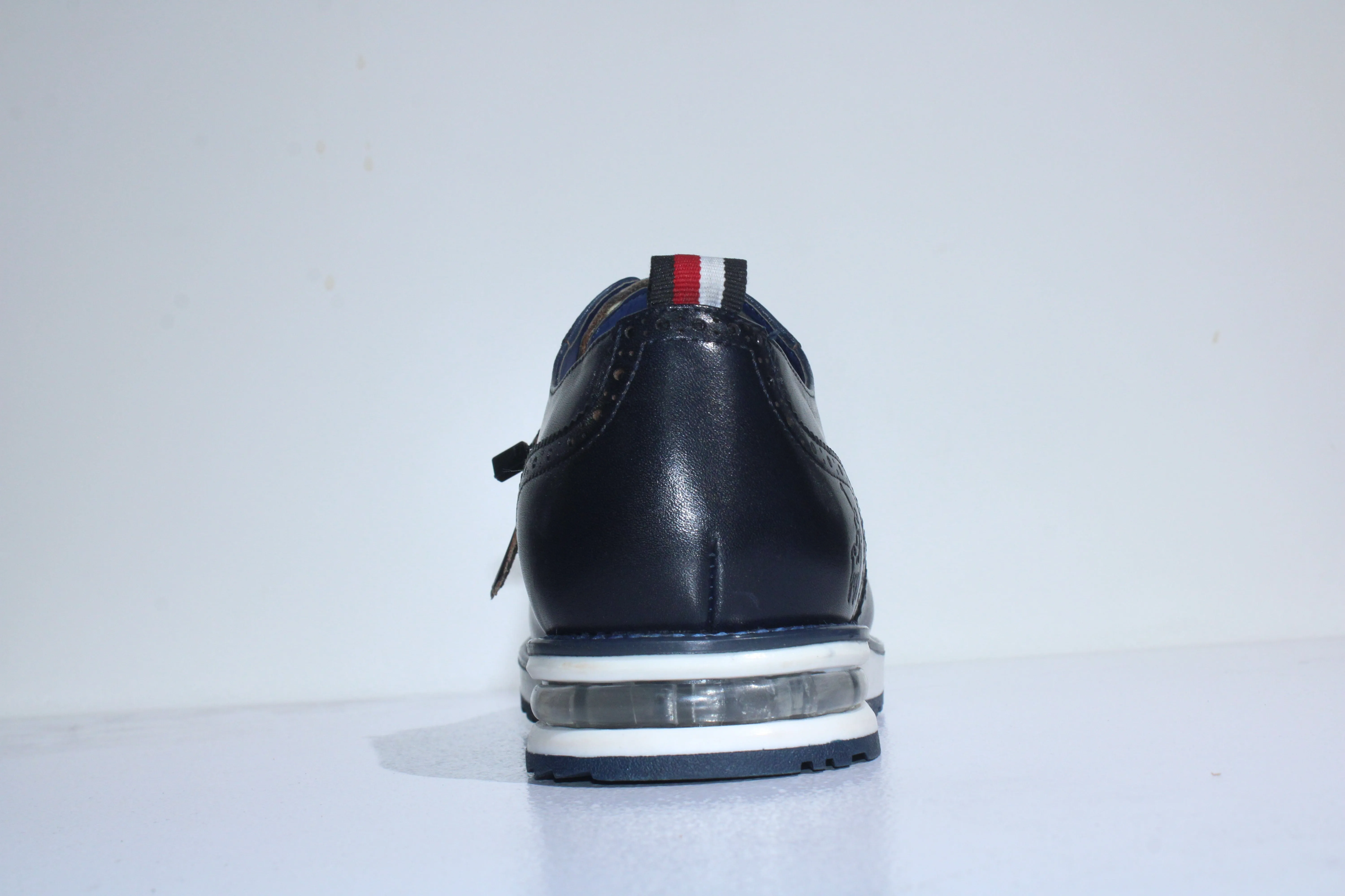 Polo Leather Brogue Casual  Lace Up Navy