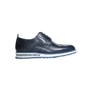 Polo Leather Brogue Casual  Lace Up Navy