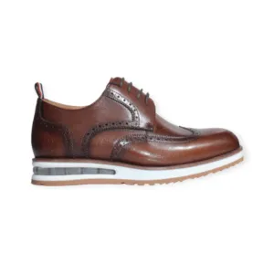 Polo Leather Brogue Casual Lace Up Tan