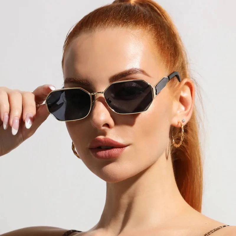 Polygon Metal Driving Shades UV400 Punk Sunglasses