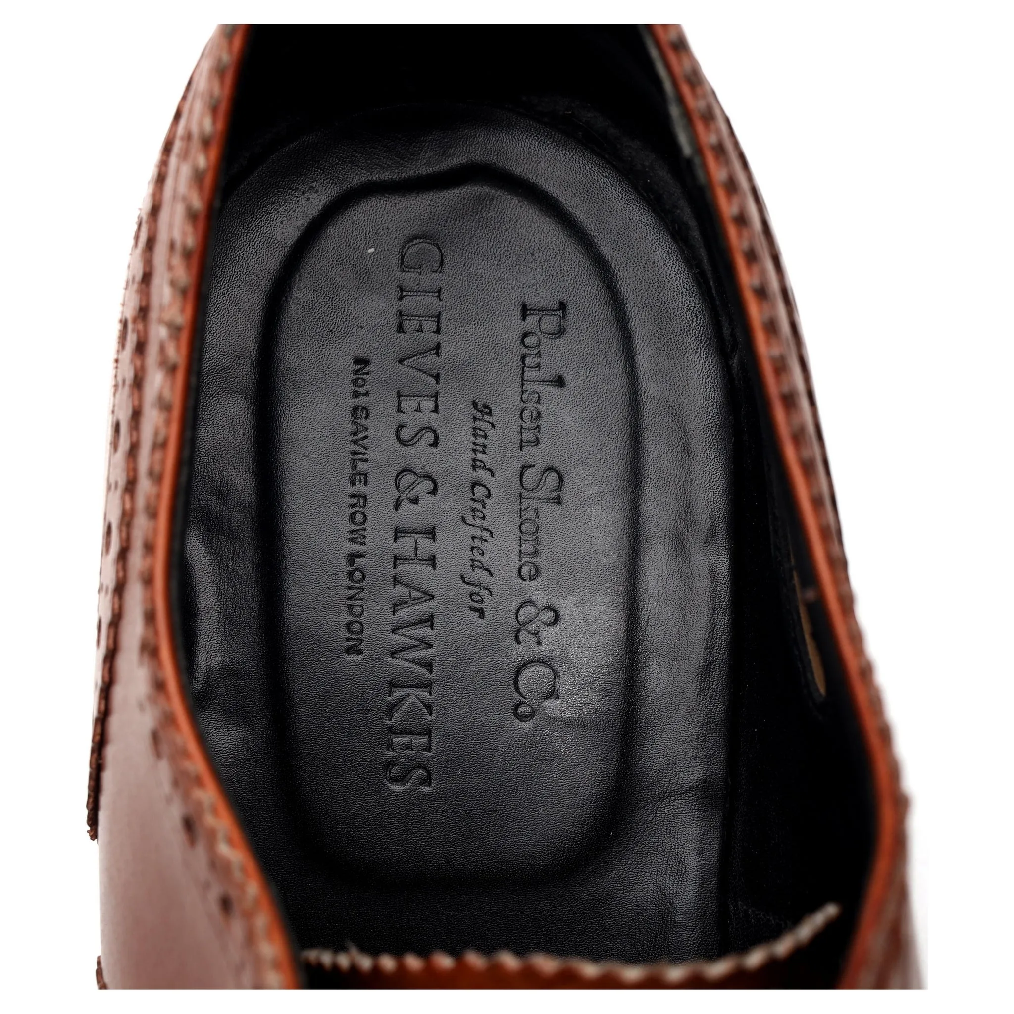 Poulson Skone & Co Tan Leather Oxford Brogue UK 10.5 E