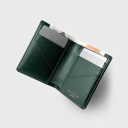 Premium RFID Apple Leather Vegan Note Wallet | Forest Green