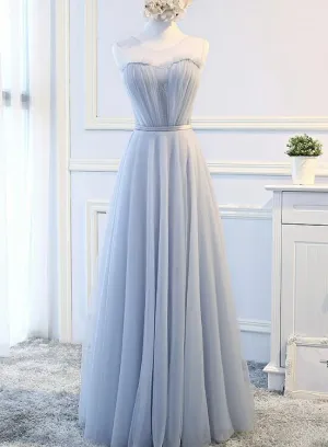 Pretty Tulle Lace-up Long Formal Dress, Lace Party Dress, Formal Gowns