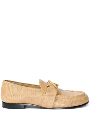 Proenza Schouler monogram-plaque embossed-leather loafers