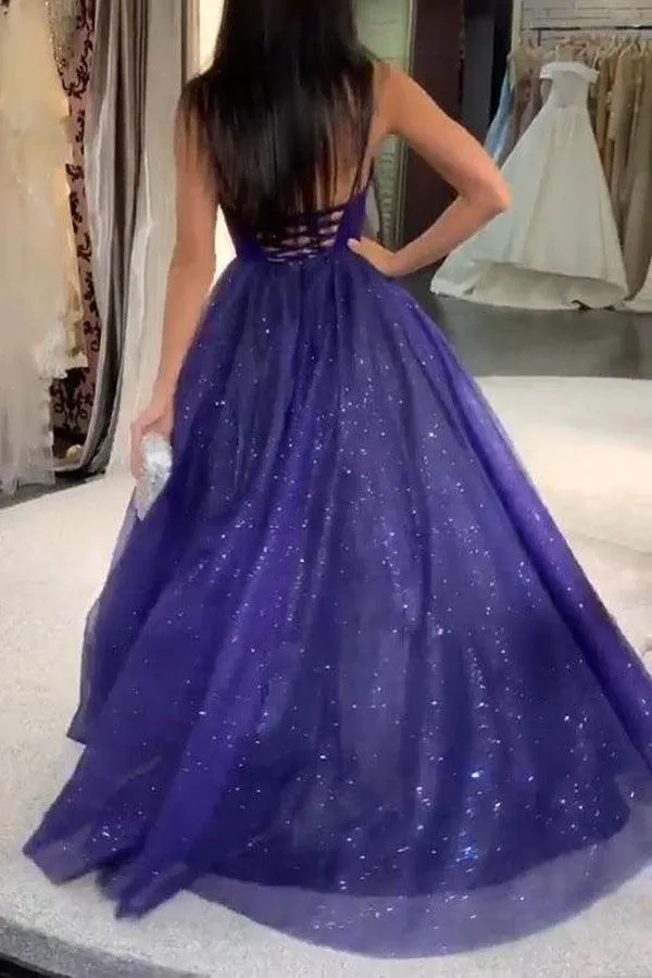 Prom Dress Dark Royal Blue Cross Back Gown Party Dresses  Evening Dress TP0952