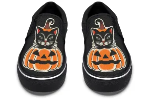 Pumpkin Cat Slip On Shoes