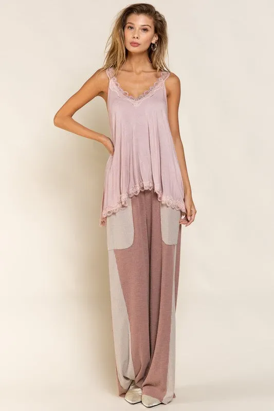 Rachelle Lace Trim Halter Top with Back Strap - Online Exclusive