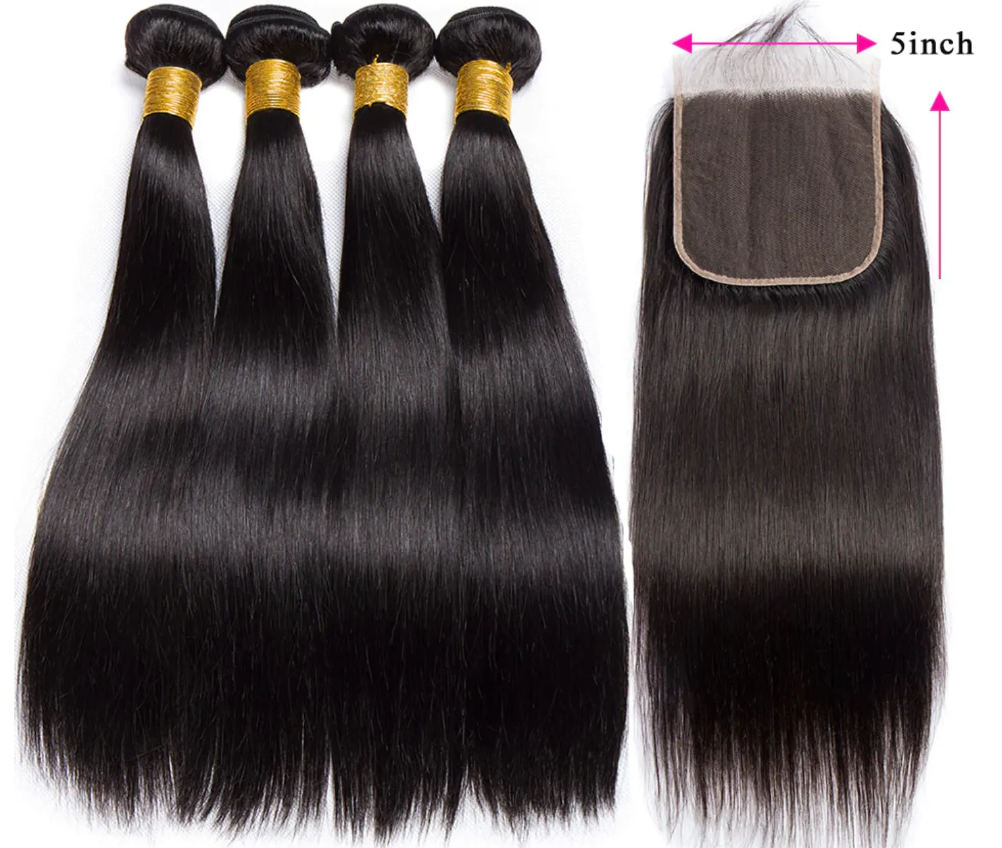 Raw Straight 5x5 Lace Closure