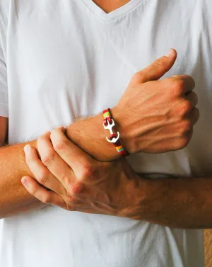 Red Leather Anchor Bracelet