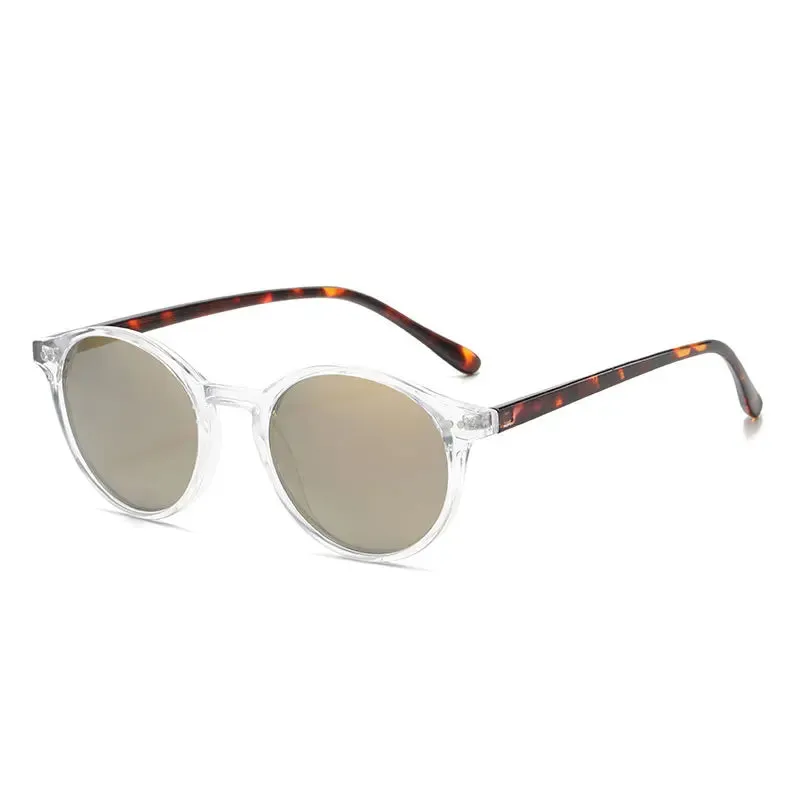 Retro Round Polarized Sunglasses Classic Leopard Frame UV400 Fashion Driving Goggles for Men & Women