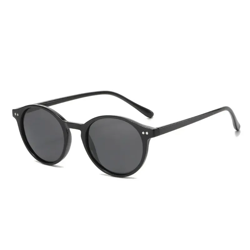 Retro Round Polarized Sunglasses Classic Leopard Frame UV400 Fashion Driving Goggles for Men & Women