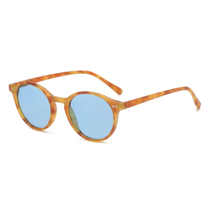 Retro Round Polarized Sunglasses Classic Leopard Frame UV400 Fashion Driving Goggles for Men & Women