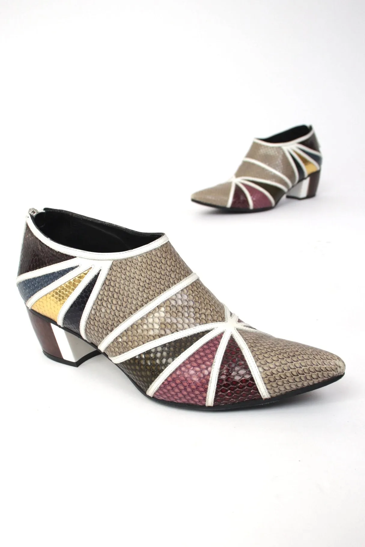 Rodarte Patchwork Embossed Boots