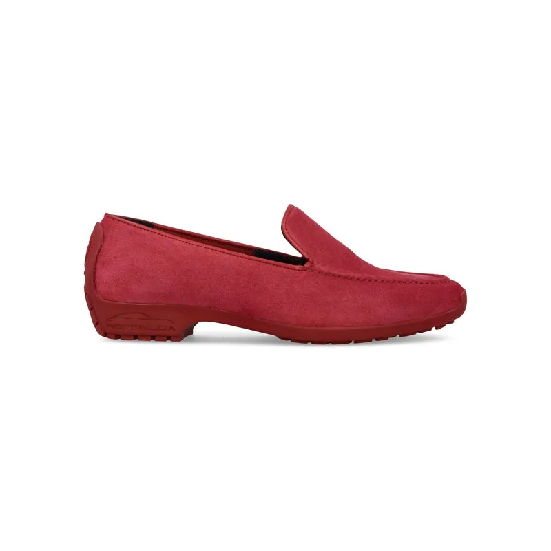 Rossimoda 900 GT Low Suede Slip-On - Rose Red
