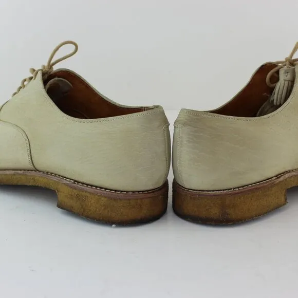 Royal Tweed Church's Cheaney of England White Leather Tassled Oxford (12 US)