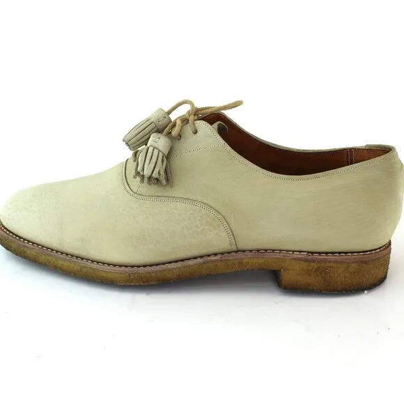 Royal Tweed Church's Cheaney of England White Leather Tassled Oxford (12 US)