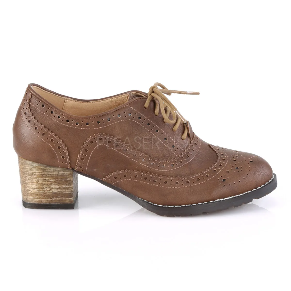 RUSSELL-34  Brown Faux Leather