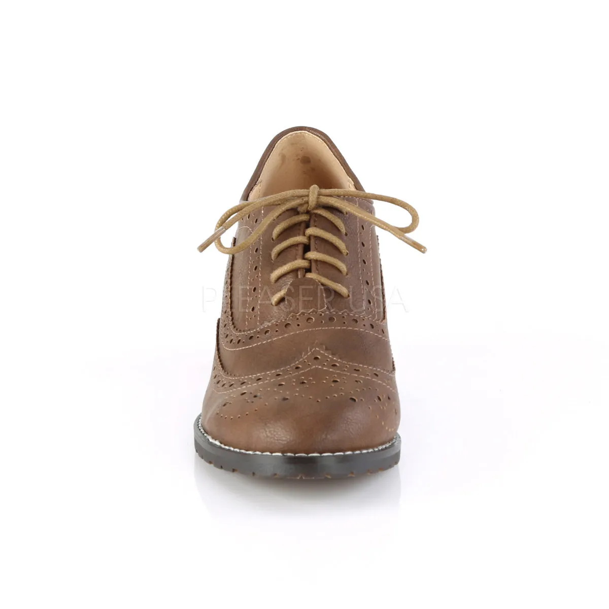 RUSSELL-34  Brown Faux Leather