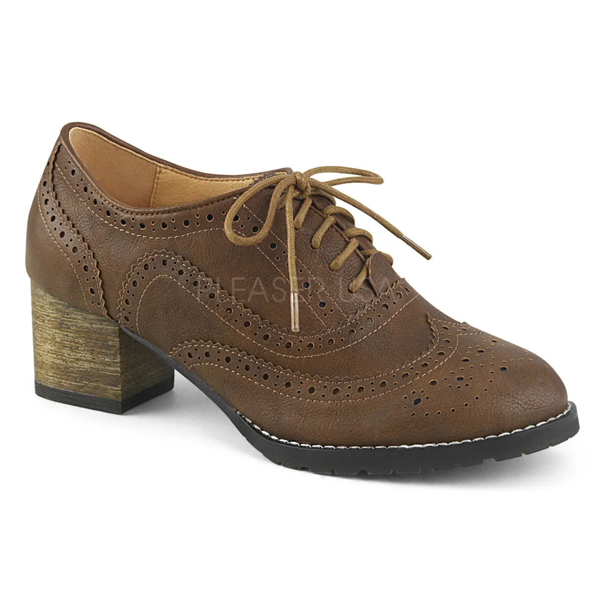 RUSSELL-34  Brown Faux Leather