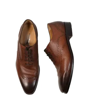 SALVATORE FERRAGAMO - Brown Pebbled Leather TRAMEZZA Oxford - 9.5