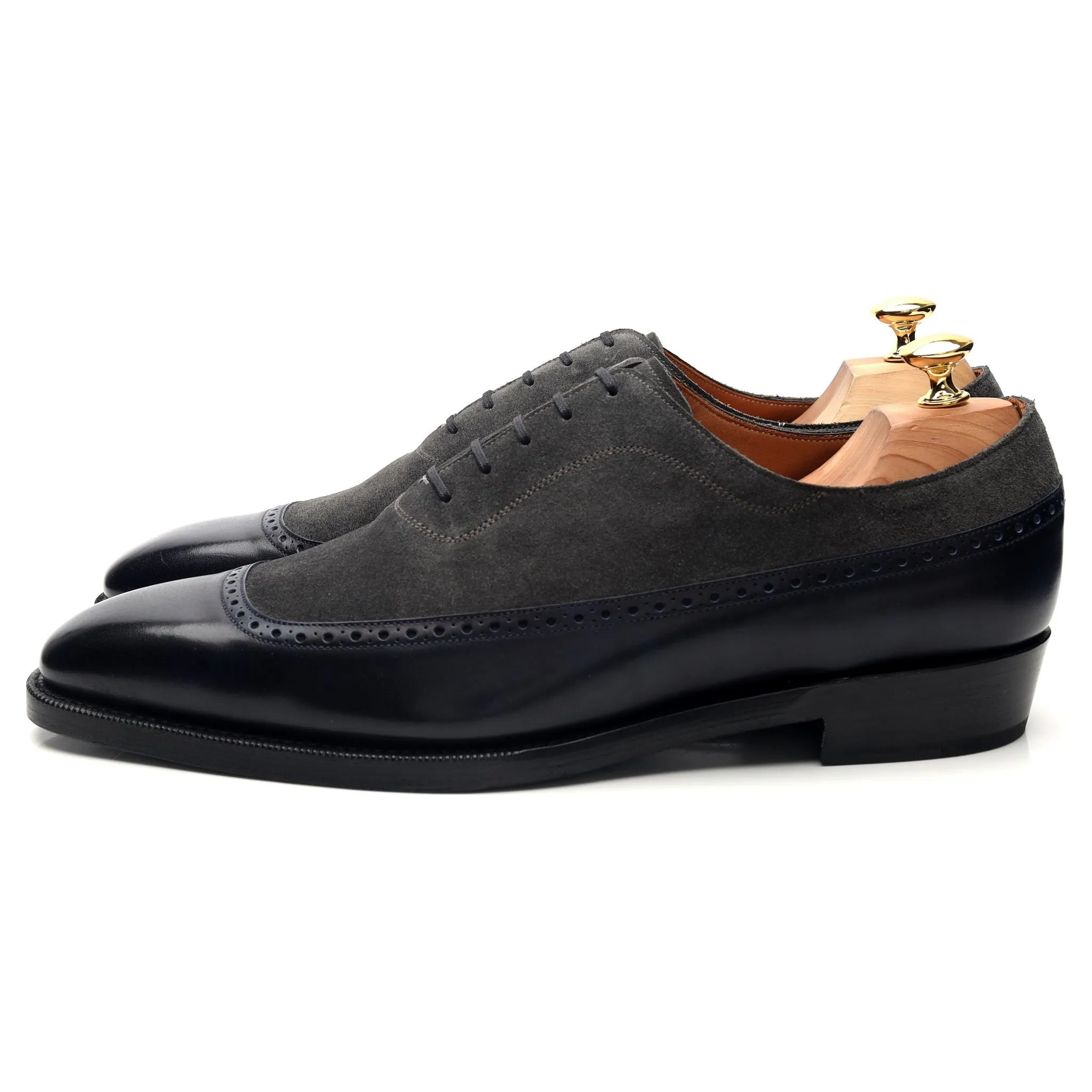 'Sebastien' Navy Blue Museum Leather Oxford UK 11 E