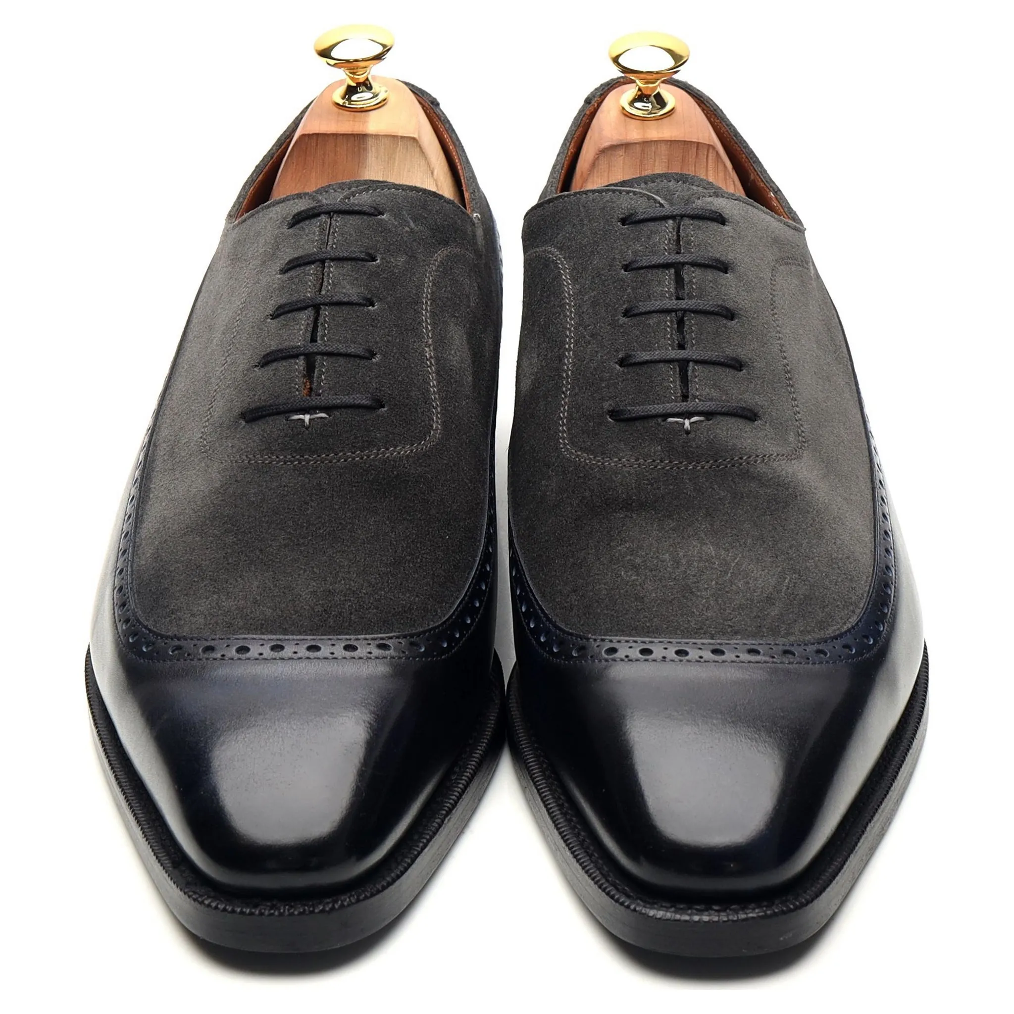 'Sebastien' Navy Blue Museum Leather Oxford UK 11 E