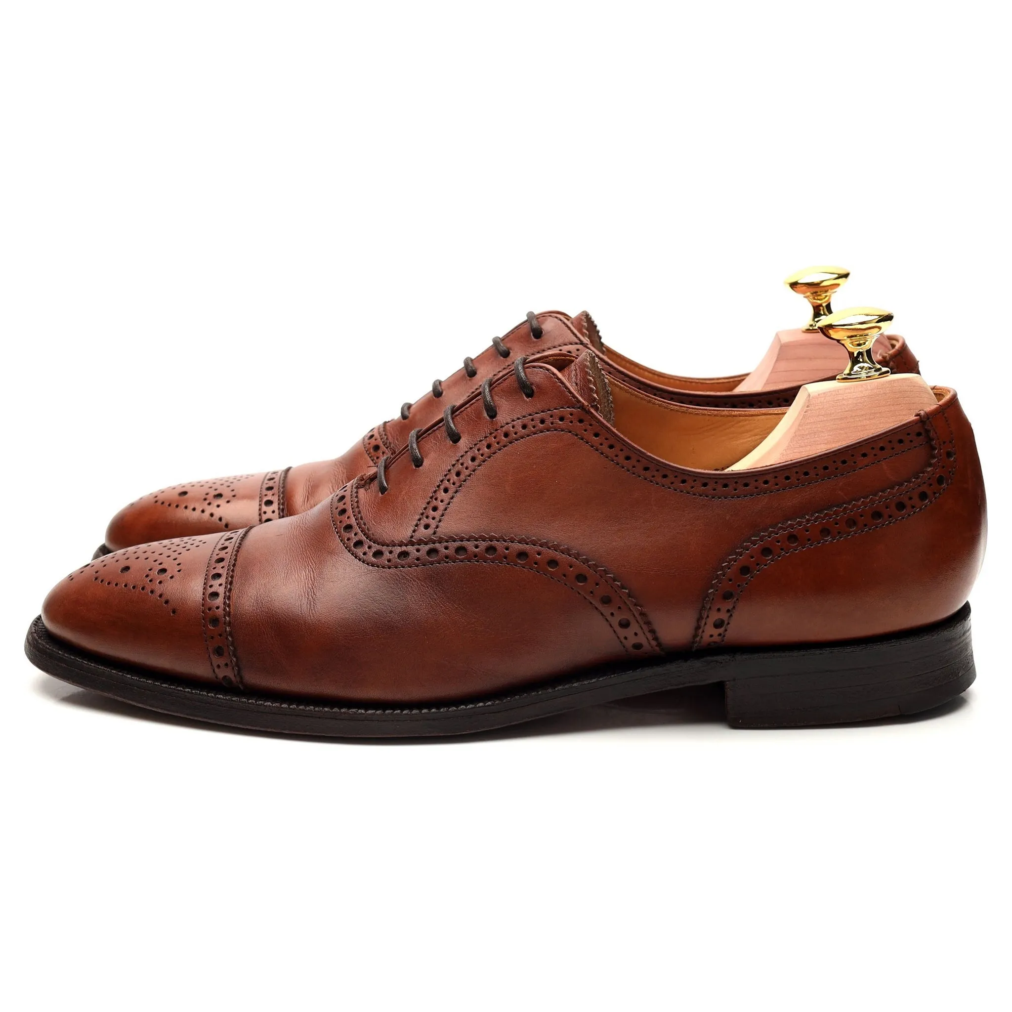 Shipton & Heneage 'Winchester' Tan Brown Leather Oxford Brogue UK 7.5 E