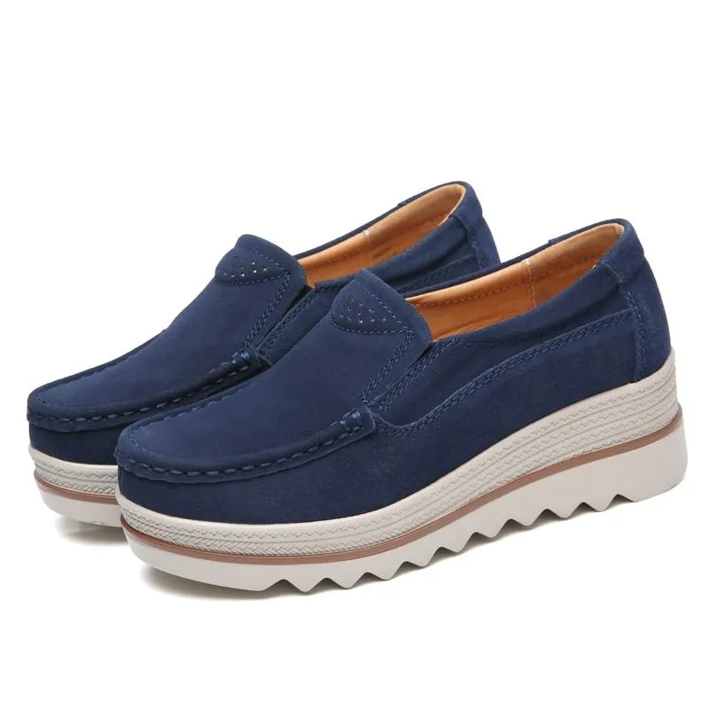 Shoes Platform Slip on Flats Loafers Moccasins Hollow Out Casual Shoes