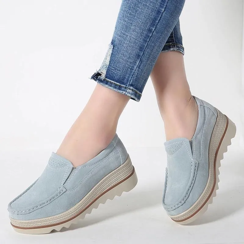 Shoes Platform Slip on Flats Loafers Moccasins Hollow Out Casual Shoes