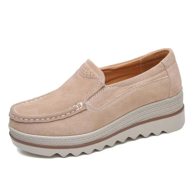 Shoes Platform Slip on Flats Loafers Moccasins Hollow Out Casual Shoes