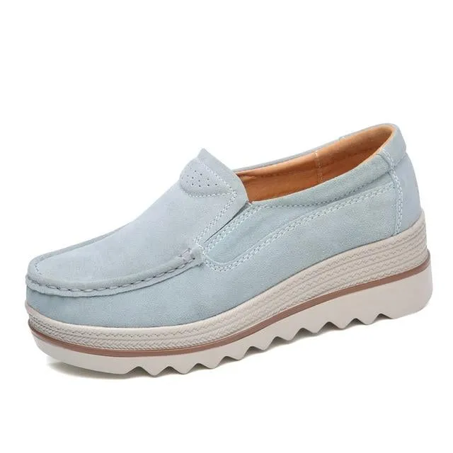 Shoes Platform Slip on Flats Loafers Moccasins Hollow Out Casual Shoes
