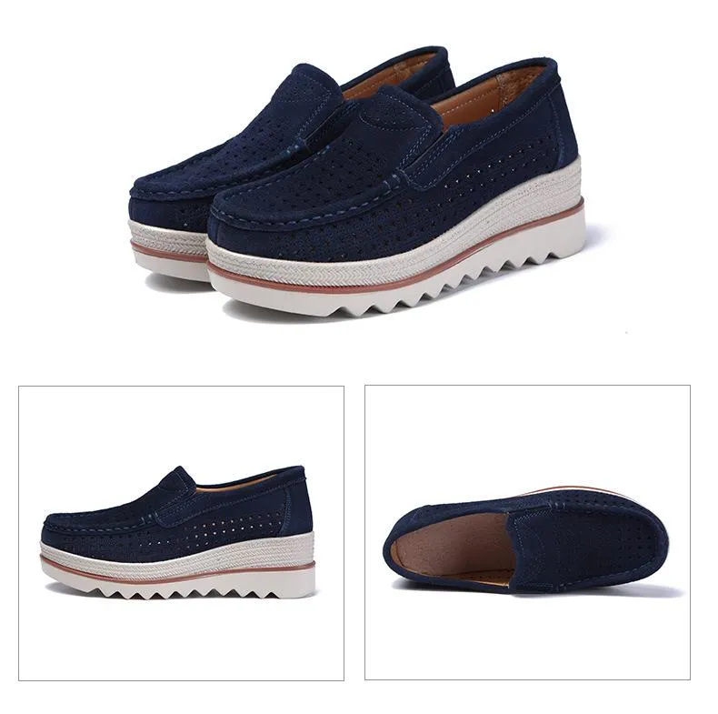 Shoes Platform Slip on Flats Loafers Moccasins Hollow Out Casual Shoes