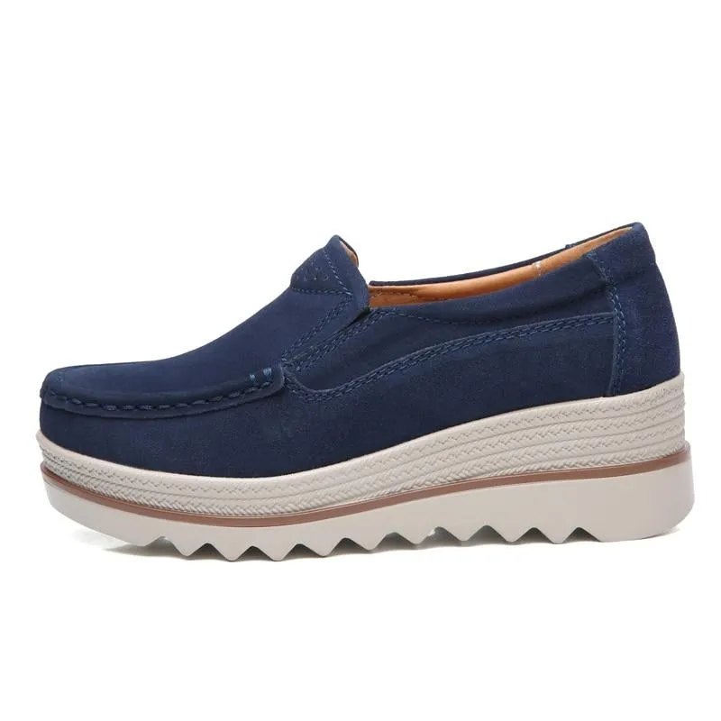 Shoes Platform Slip on Flats Loafers Moccasins Hollow Out Casual Shoes