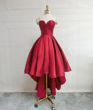 Simple sweetheart neck high low prom dress, simple evening dress