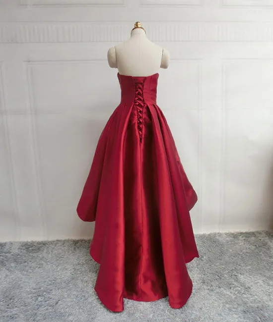 Simple sweetheart neck high low prom dress, simple evening dress