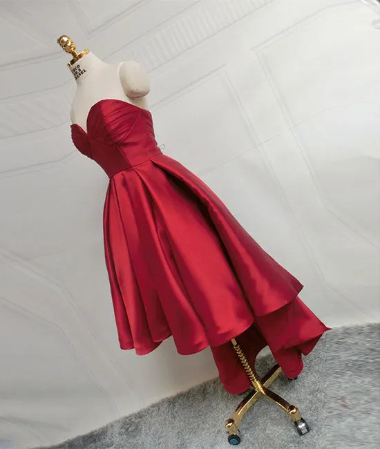 Simple sweetheart neck high low prom dress, simple evening dress