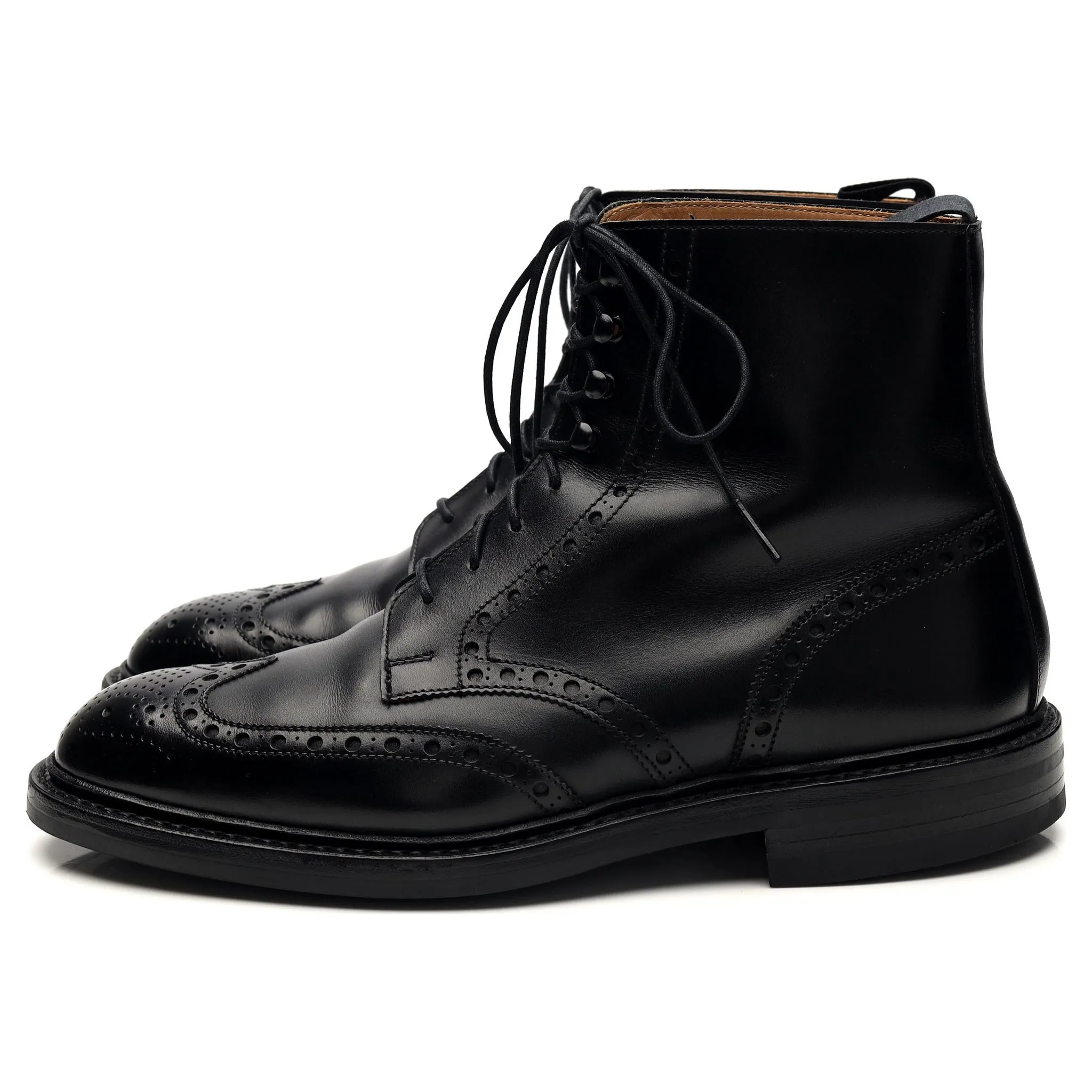 'Skye 3' Black Leather Brogue Boots UK 7 E