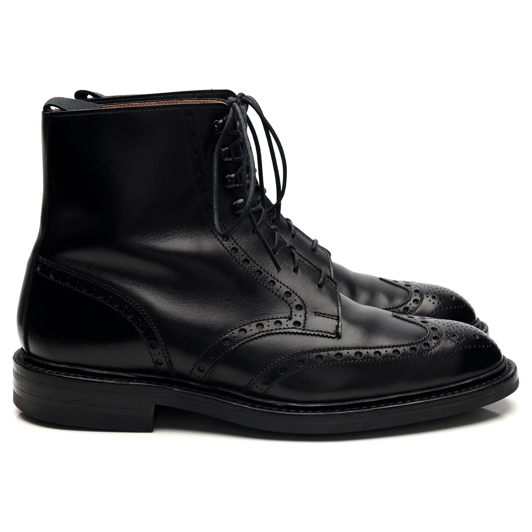 'Skye 3' Black Leather Brogue Boots UK 7 E