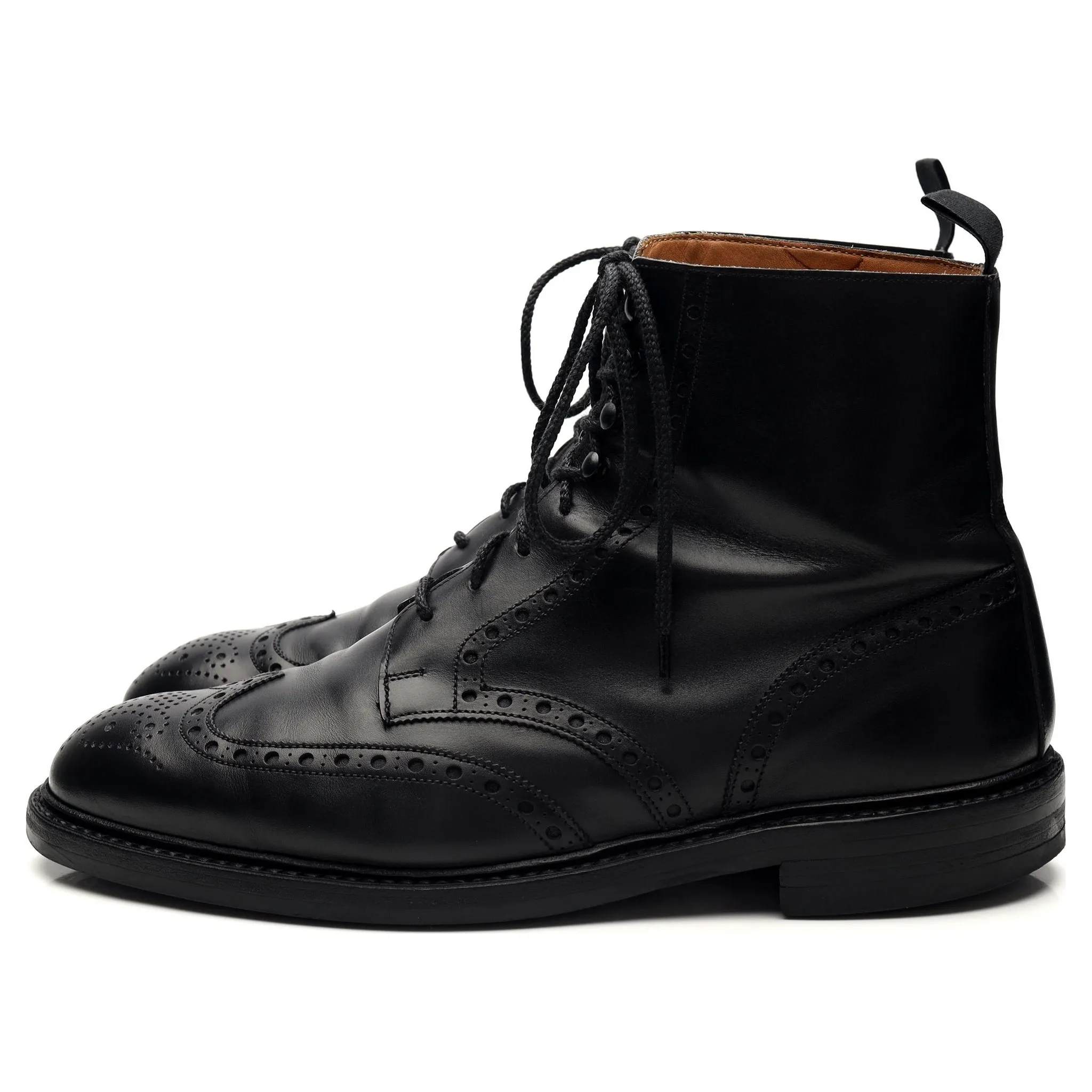 'Skye 3' Black Leather Brogue Boots UK 9.5 E