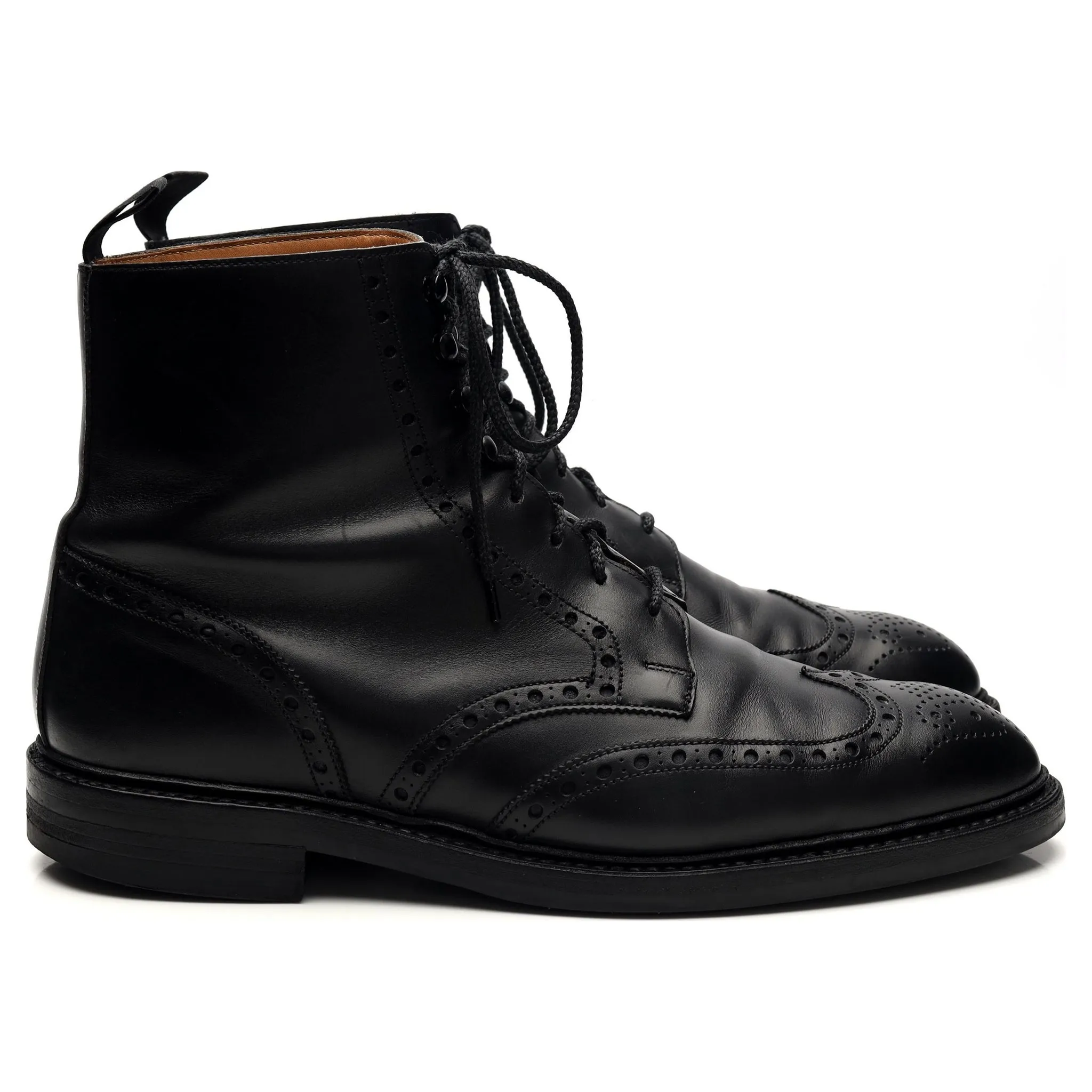 'Skye 3' Black Leather Brogue Boots UK 9.5 E