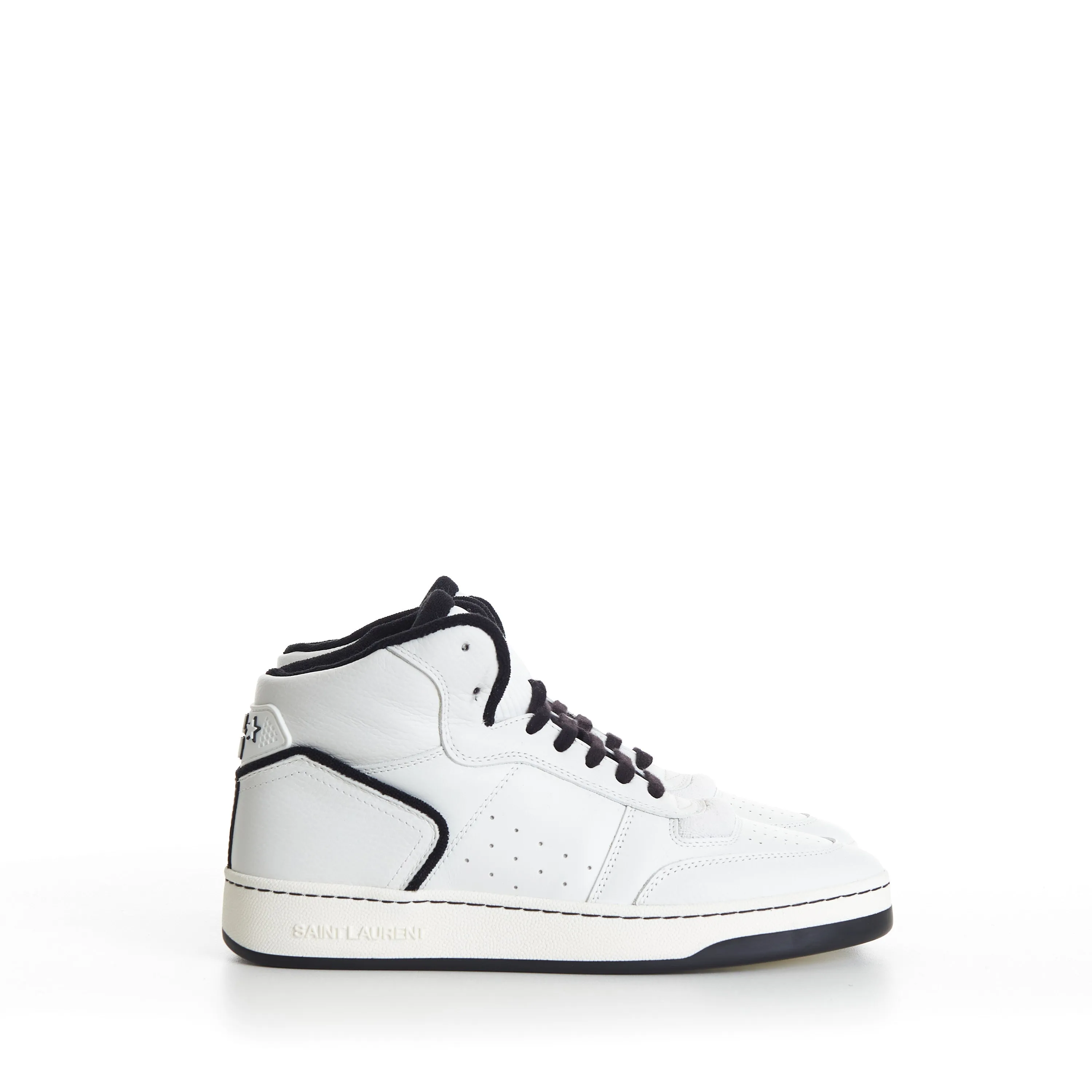 SL/80 White Mid-top Sneakers - Smooth & Grained Leather